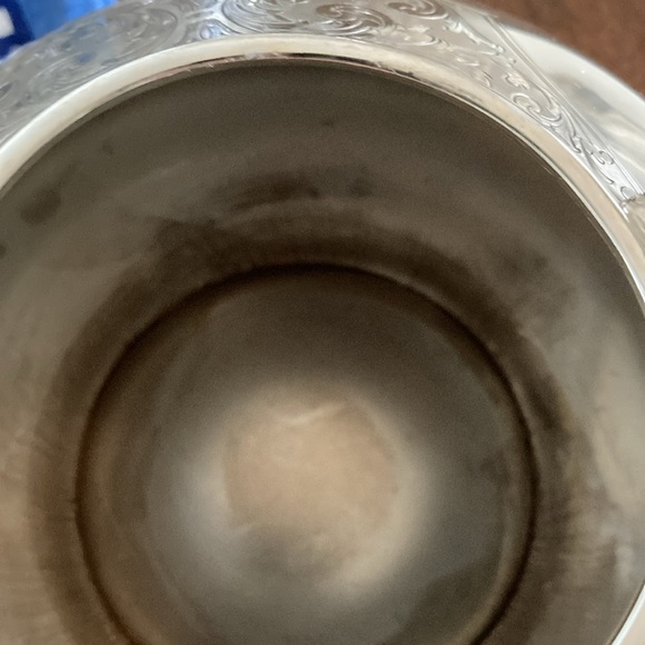 Antique Hot Water Pot Hand Etching In Shield Design - Picture 5 of 7